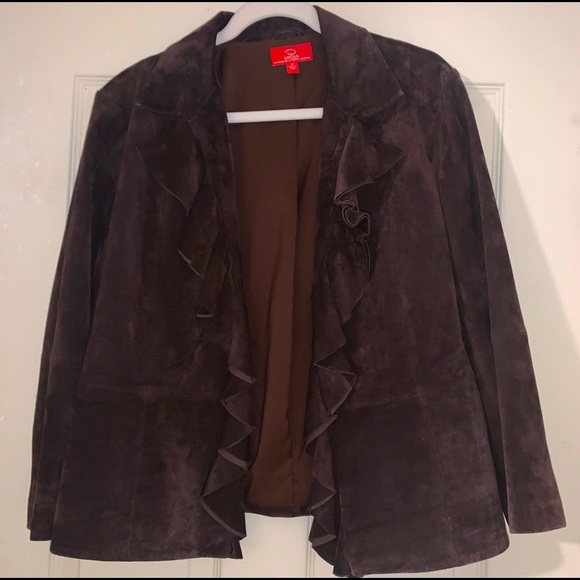 Oscar de la Renta Suede Jacket - Picture 1 of 7